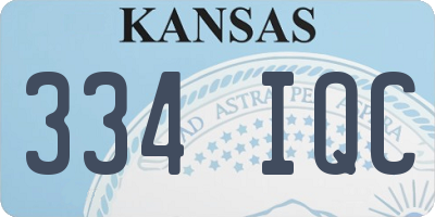 KS license plate 334IQC