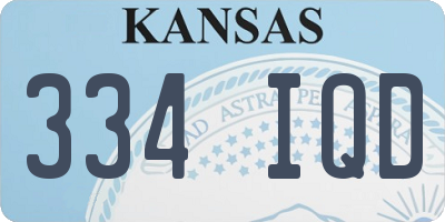 KS license plate 334IQD