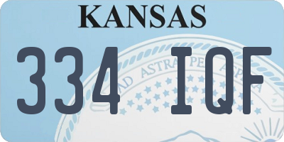 KS license plate 334IQF