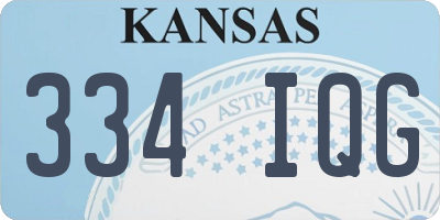 KS license plate 334IQG