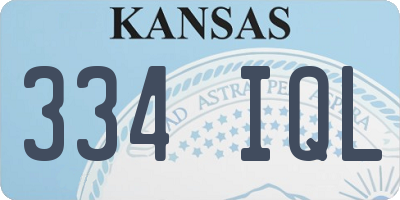 KS license plate 334IQL