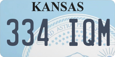 KS license plate 334IQM
