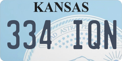 KS license plate 334IQN