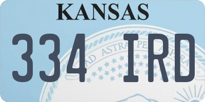 KS license plate 334IRD