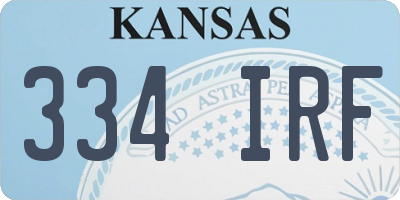 KS license plate 334IRF