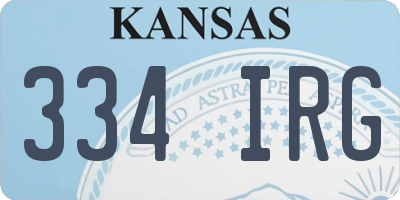 KS license plate 334IRG