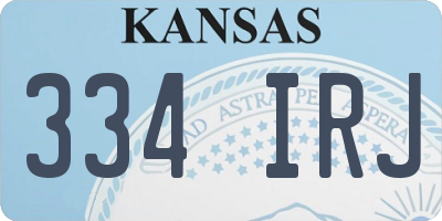 KS license plate 334IRJ