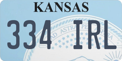 KS license plate 334IRL