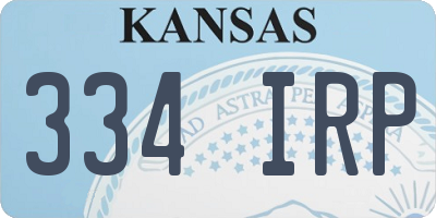 KS license plate 334IRP