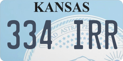 KS license plate 334IRR