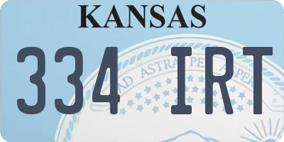 KS license plate 334IRT