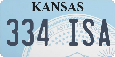 KS license plate 334ISA