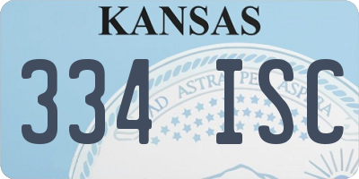 KS license plate 334ISC