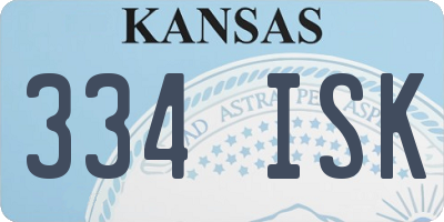 KS license plate 334ISK