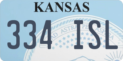 KS license plate 334ISL