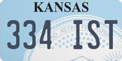 KS license plate 334IST