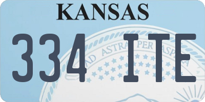 KS license plate 334ITE