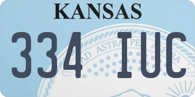 KS license plate 334IUC