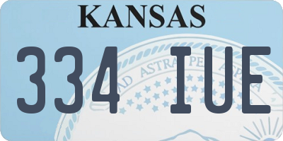 KS license plate 334IUE