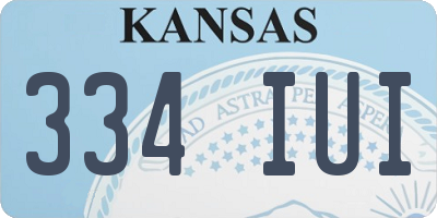 KS license plate 334IUI