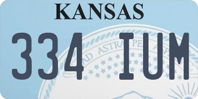 KS license plate 334IUM