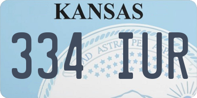KS license plate 334IUR