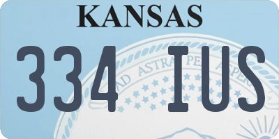 KS license plate 334IUS