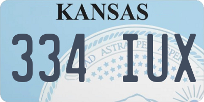 KS license plate 334IUX