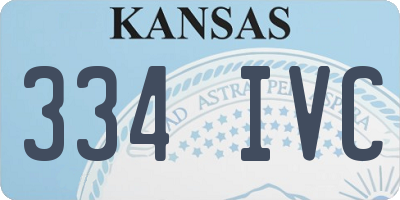 KS license plate 334IVC