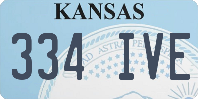 KS license plate 334IVE