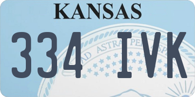 KS license plate 334IVK