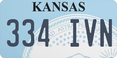 KS license plate 334IVN