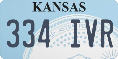 KS license plate 334IVR