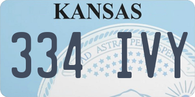 KS license plate 334IVY