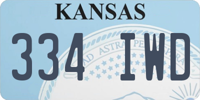 KS license plate 334IWD