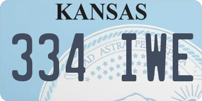 KS license plate 334IWE