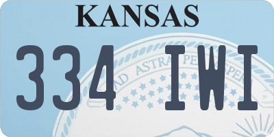 KS license plate 334IWI