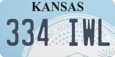 KS license plate 334IWL