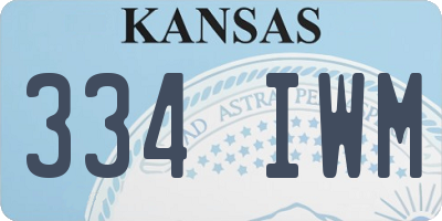 KS license plate 334IWM