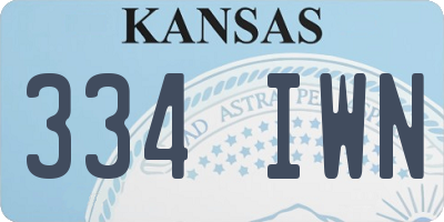 KS license plate 334IWN