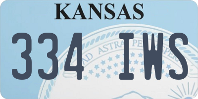 KS license plate 334IWS