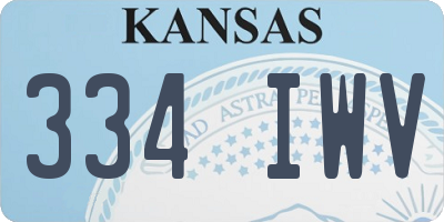 KS license plate 334IWV