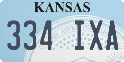 KS license plate 334IXA