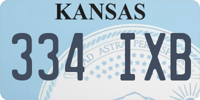 KS license plate 334IXB