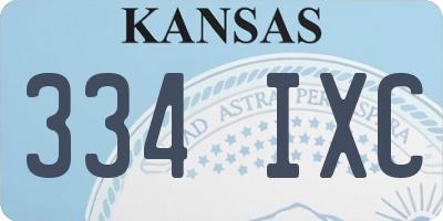 KS license plate 334IXC
