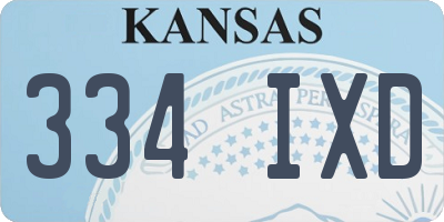 KS license plate 334IXD
