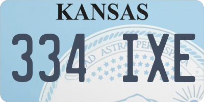 KS license plate 334IXE