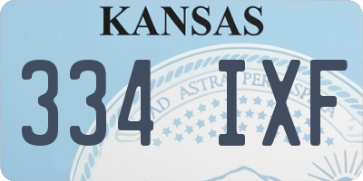 KS license plate 334IXF