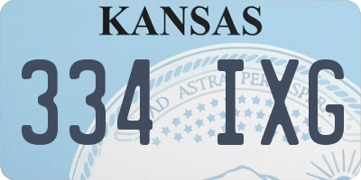 KS license plate 334IXG