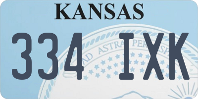 KS license plate 334IXK